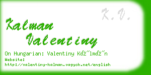 kalman valentiny business card
